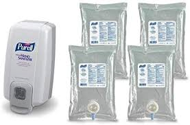 PURELL Hand sanitizer set (4 Refills 1000 ml with one manual Dispenser)